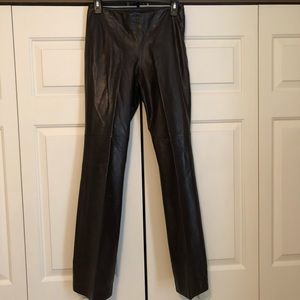 Ann Taylor 100% leather chocolate pants